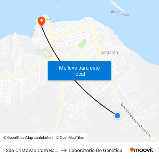 São Cristóvão Com Ramal Turiano to Laboratório De Genética Da Interação map