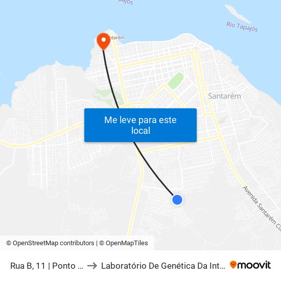 Rua B, 11 | Ponto Final to Laboratório De Genética Da Interação map