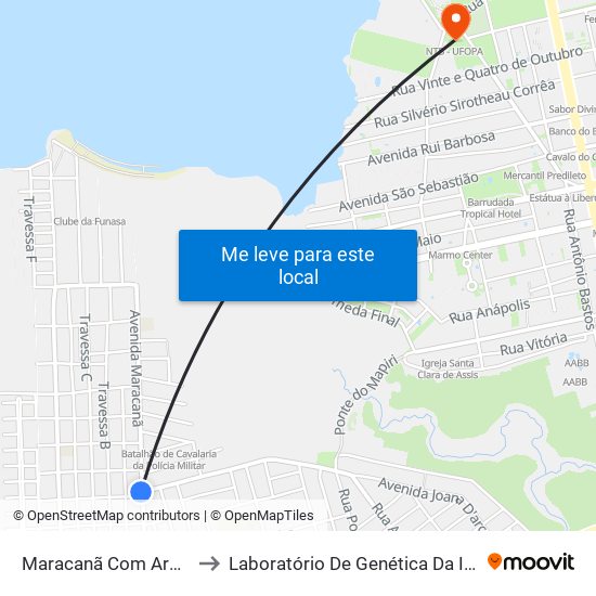 Maracanã Com Aramanaí to Laboratório De Genética Da Interação map