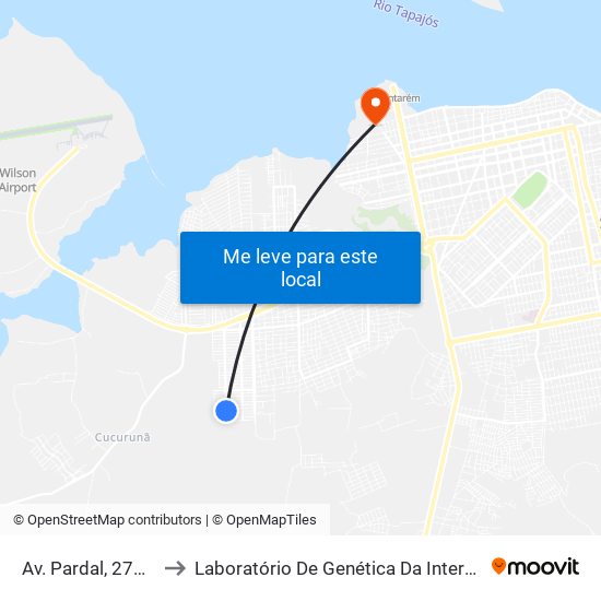 Av. Pardal, 27341 to Laboratório De Genética Da Interação map