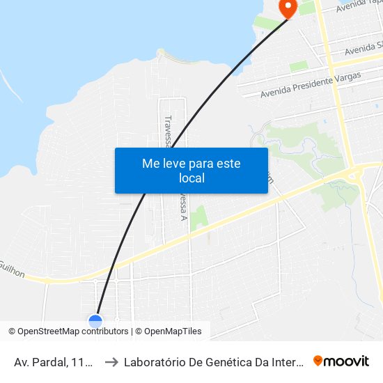 Av. Pardal, 11209 to Laboratório De Genética Da Interação map