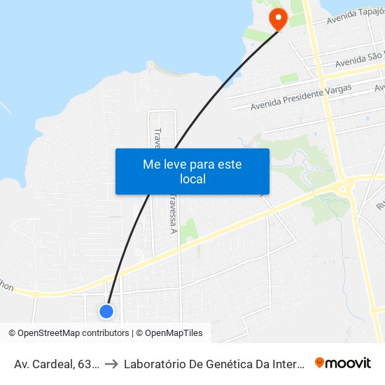 Av. Cardeal, 6322 to Laboratório De Genética Da Interação map