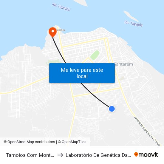 Tamoios Com Monte Alegre to Laboratório De Genética Da Interação map