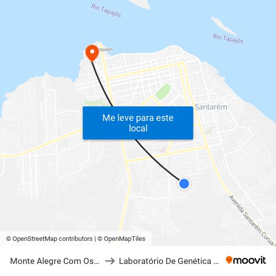 Monte Alegre Com Oswaldo Cruz to Laboratório De Genética Da Interação map