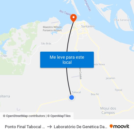 Ponto Final Tabocal | Br-163 to Laboratório De Genética Da Interação map