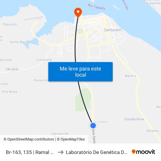 Br-163, 135 | Ramal Do Padre to Laboratório De Genética Da Interação map