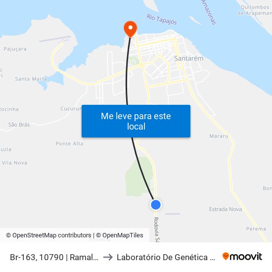 Br-163, 10790 | Ramal Do Matias to Laboratório De Genética Da Interação map