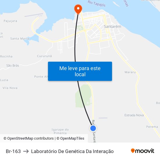 Br-163 to Laboratório De Genética Da Interação map