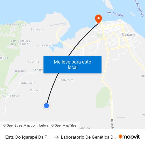 Estr. Do Igarapé Da Pte Alta, 01 to Laboratório De Genética Da Interação map