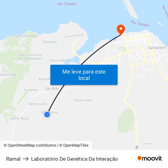 Ramal to Laboratório De Genética Da Interação map