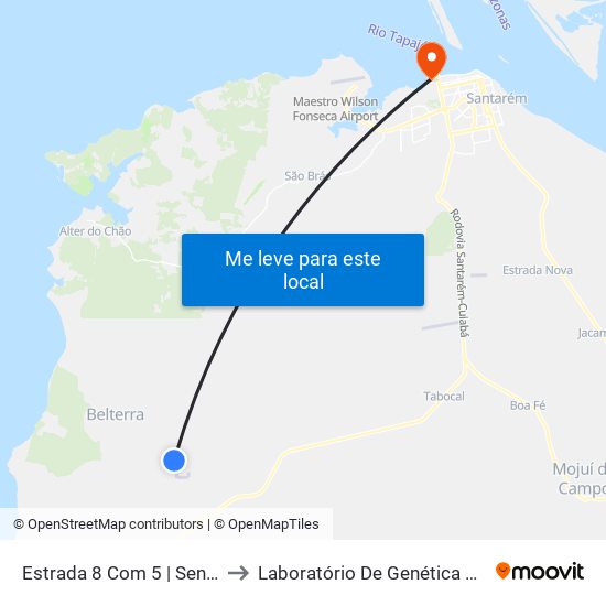 Estrada 8 Com 5 | Sentido Norte to Laboratório De Genética Da Interação map