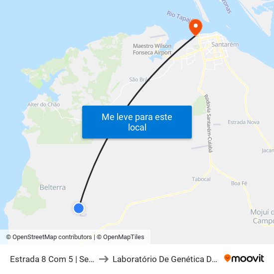 Estrada 8 Com 5 | Sentido Sul to Laboratório De Genética Da Interação map