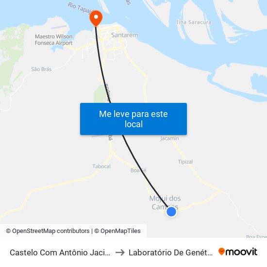 Castelo Com Antônio Jacinto | Sentido Mojuí to Laboratório De Genética Da Interação map