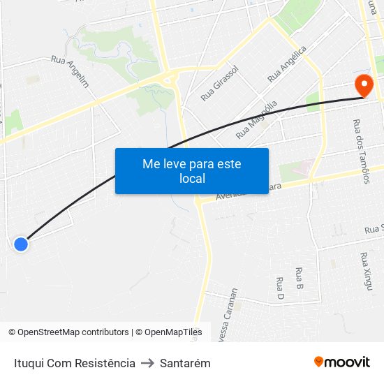 Ituqui Com Resistência to Santarém map