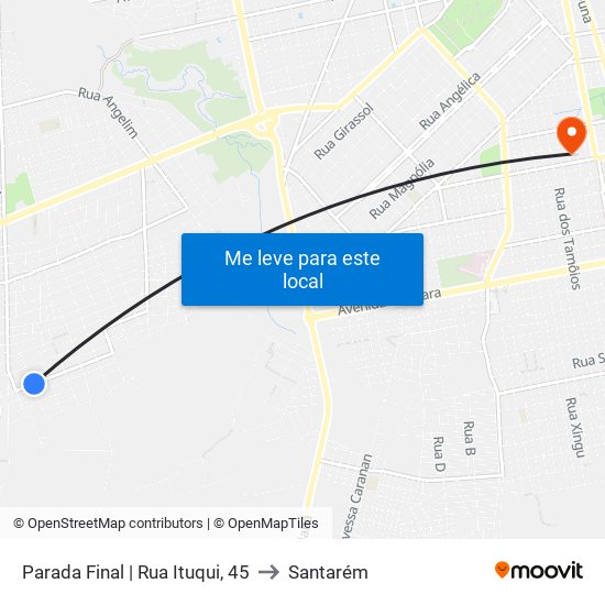 Parada Final | Rua Ituqui, 45 to Santarém map