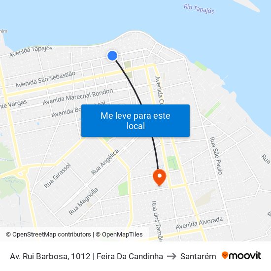 Av. Rui Barbosa, 1012 | Feira Da Candinha to Santarém map