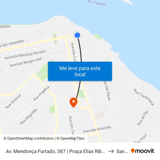 Av. Mendonça Furtado, 387 | Praça Elias Ribeiro Pinto / 4º Cartório De Santarém to Santarém map