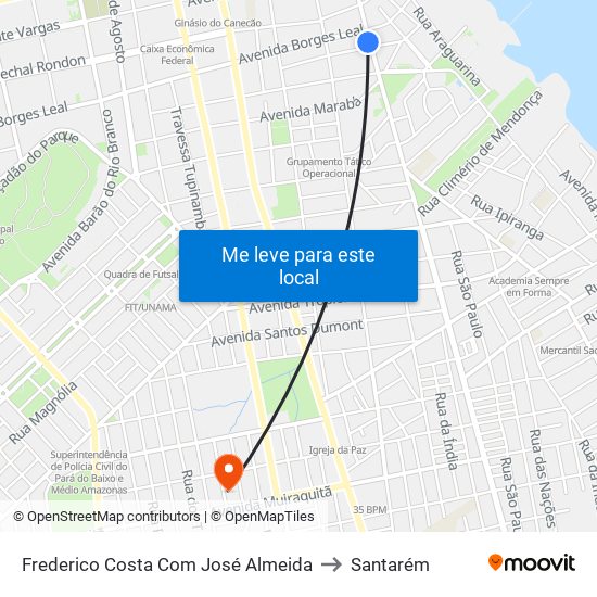 Frederico Costa Com José Almeida to Santarém map