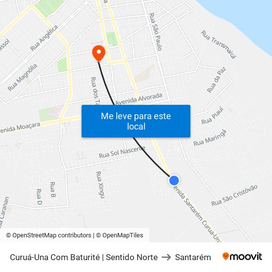 Curuá-Una Com Baturité | Sentido Norte to Santarém map