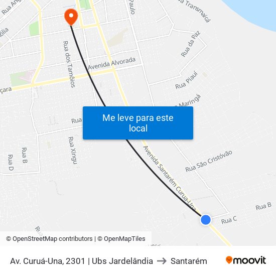 Av. Curuá-Una, 2301 | Ubs Jardelândia to Santarém map