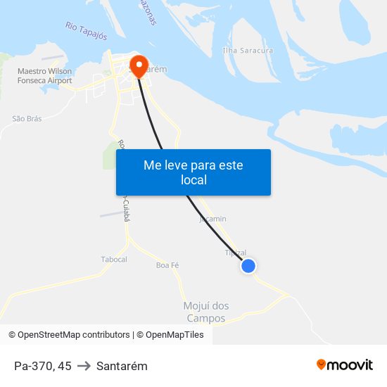 Pa-370, 45 to Santarém map