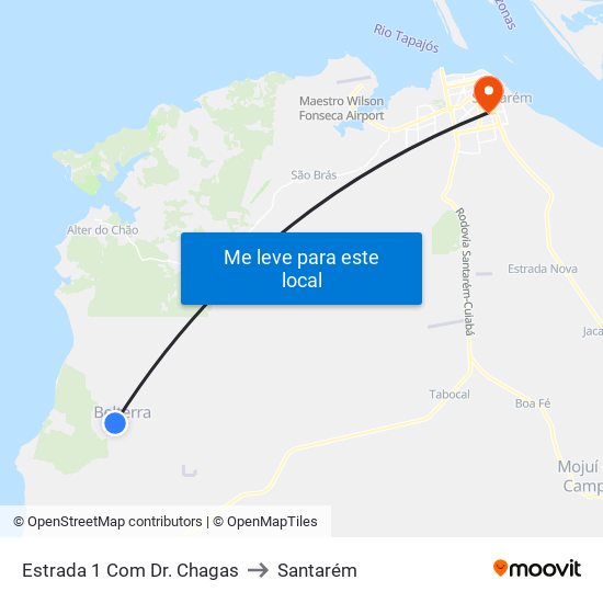 Estrada 1 Com Dr. Chagas to Santarém map