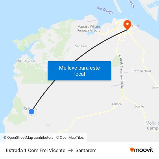Estrada 1 Com Frei Vicente to Santarém map
