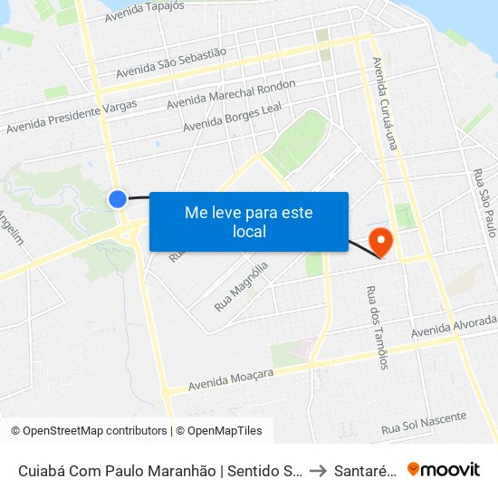 Cuiabá Com Paulo Maranhão | Sentido Sul to Santarém map