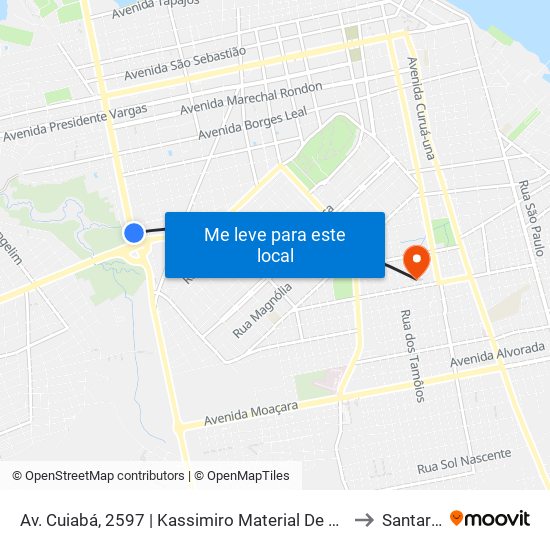 Av. Cuiabá, 2597 | Kassimiro Material De Construção to Santarém map