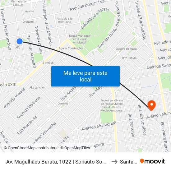 Av. Magalhães Barata, 1022 | Sonauto Som E Acessórios to Santarém map