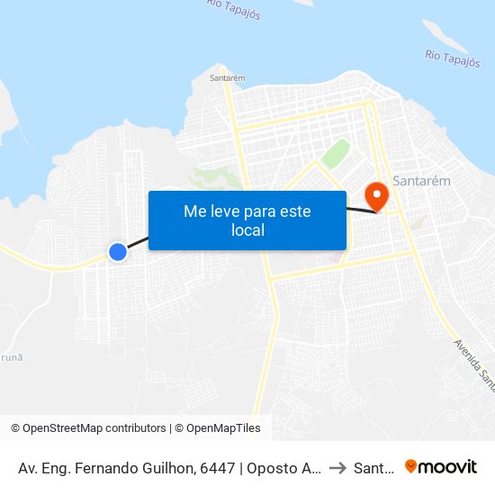 Av. Eng. Fernando Guilhon, 6447 | Oposto Ao Rio Tapajós Shopping to Santarém map