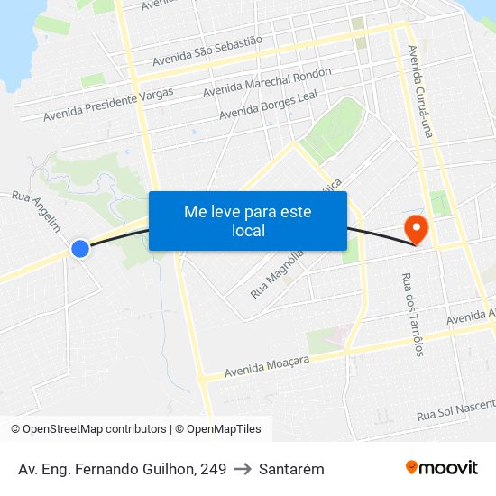 Av. Eng. Fernando Guilhon, 249 to Santarém map