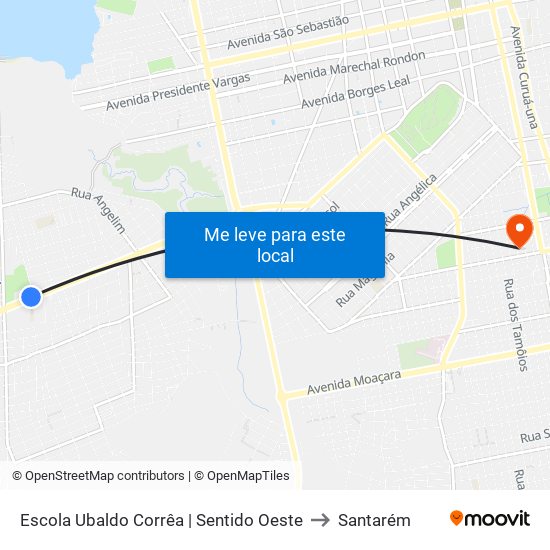 Escola Ubaldo Corrêa | Sentido Oeste to Santarém map