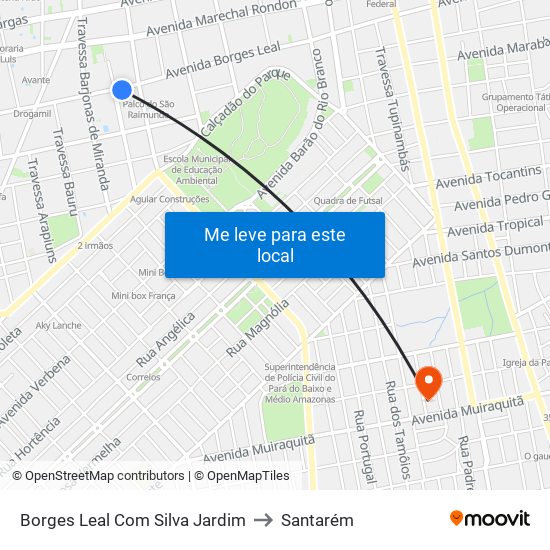 Borges Leal Com Silva Jardim to Santarém map