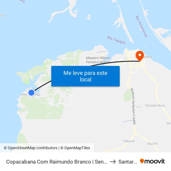 Copacabana Com Raimundo Branco | Sentido Leste to Santarém map