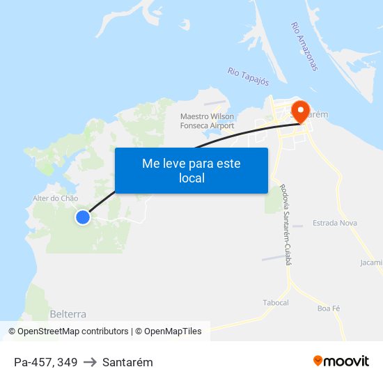 Pa-457, 349 to Santarém map