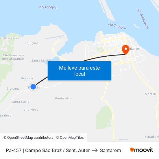 Pa-457, 575 to Santarém map