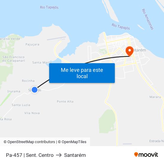 Pa-457 | Sent. Centro to Santarém map