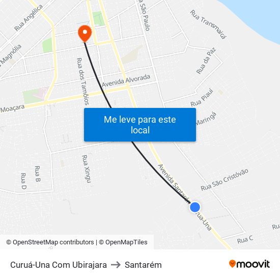 Curuá-Una Com Ubirajara to Santarém map