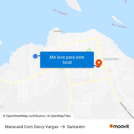 Maracanã Com Darcy Vargas to Santarém map