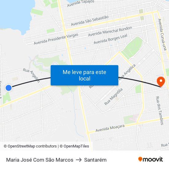 Maria José Com São Marcos to Santarém map