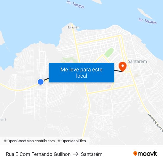 Rua E Com Fernando Guilhon to Santarém map