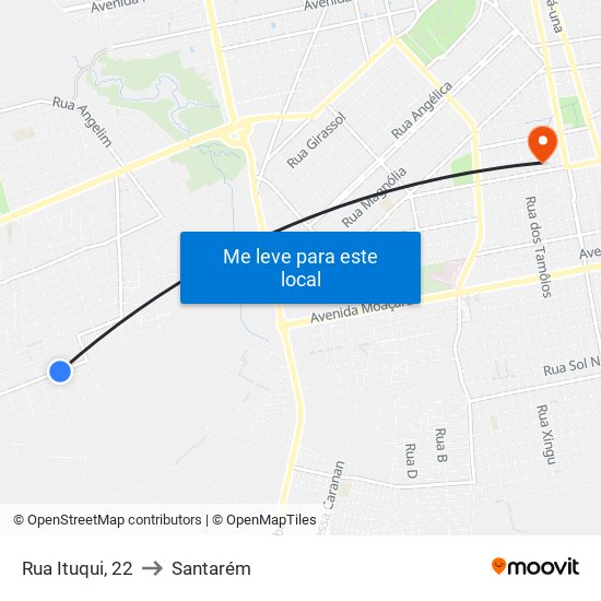 Ituqui Com S. Judas Tadeu to Santarém map