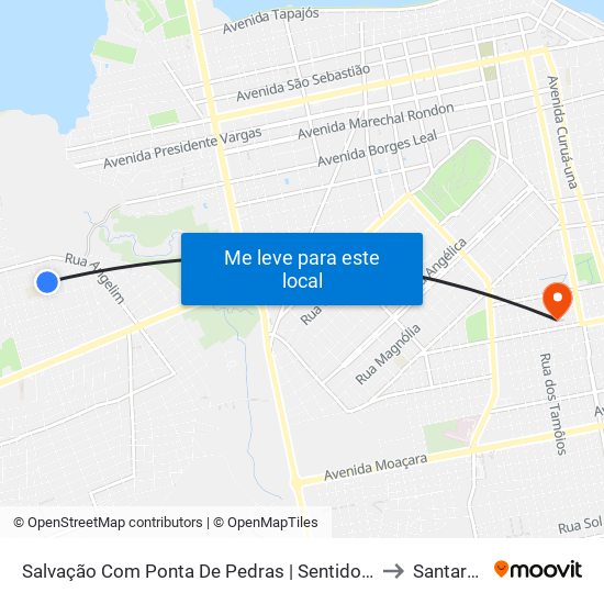 Salvação Com Ponta De Pedras | Sentido Norte to Santarém map