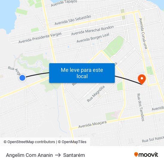Angelim Com Ananin to Santarém map