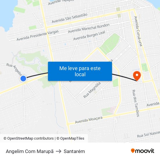 Angelim Com Marupã to Santarém map