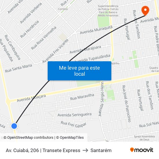 Av. Cuiabá, 206 | Transete Express to Santarém map