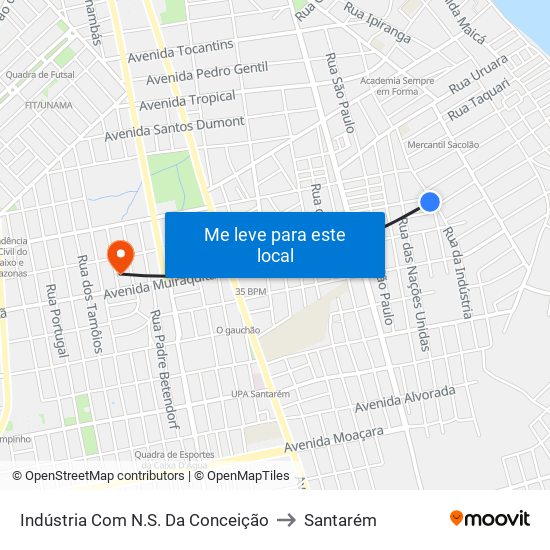 Indústria Com N.S. Da Conceição to Santarém map