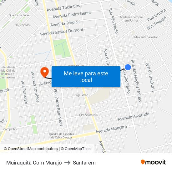 Muiraquitã Com Marajó to Santarém map