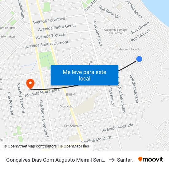 Gonçalves Dias Com Augusto Meira | Sentido Norte to Santarém map